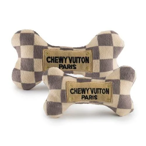 Checker Chewy Vuiton Bone Toy