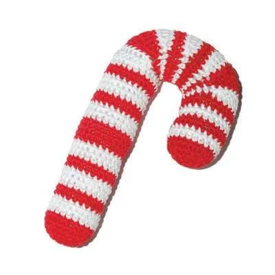 PAWer Squeaky Knit Toy - Candy Cane