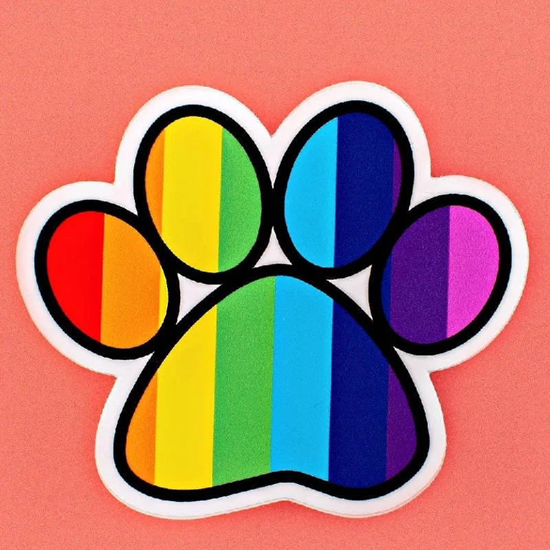 Pride Rainbow Paw Print Vinyl Sticker