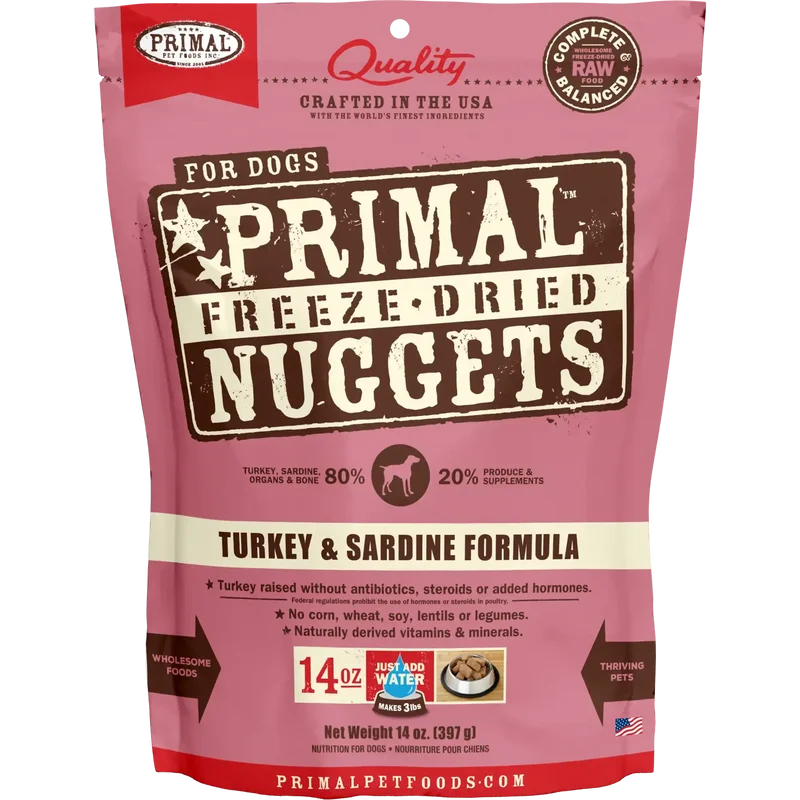 Primal Canine Freeze-Dried Nuggets - Turkey & Sardine Formula