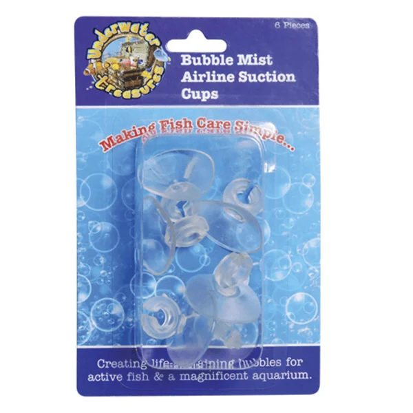 Underwater Treasures Bubble Mist Airline Suction Cups - 6 Pack