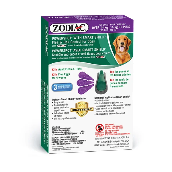 Zodiac Powerspot with SmartShield Flea & Tick Control - Dogs Over 30 lbs