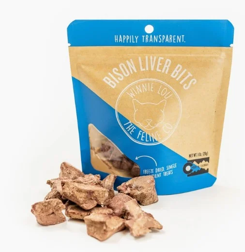 Winnie Lou Bison Liver Bits for Cats 1oz Bag