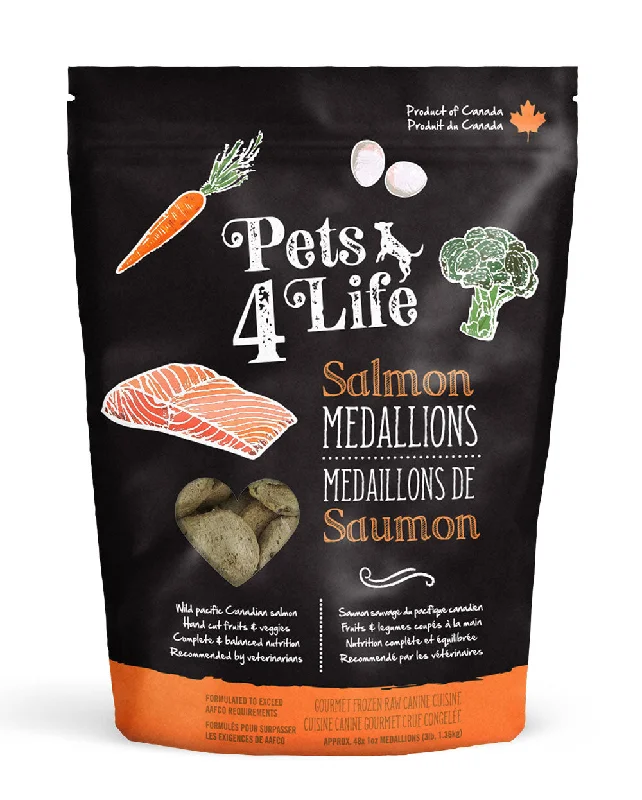 Pets 4 Life Frozen Raw Diet - Salmon Medallions for Dogs