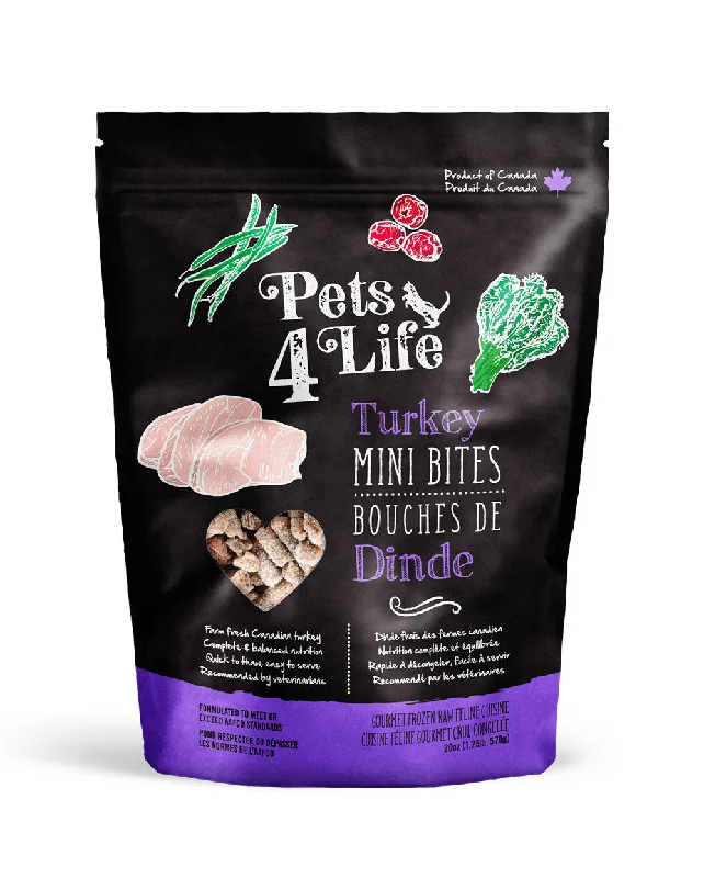 Pets 4 Life Frozen Raw Diet - Turkey Mini Bites for Cats