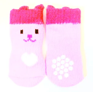 Pink Socks with Heart and Face