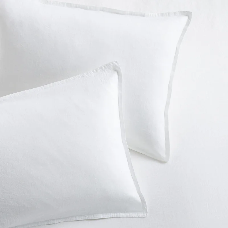 White Washed-Linen Pillow Shams, set of 2