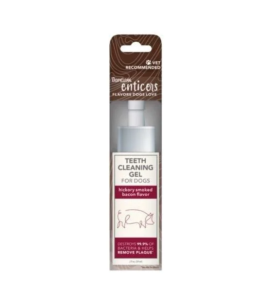 TropiClean Enticers - No Brushing Teeth Cleaning Gel for Dogs (Hickory Smoked Bacon)