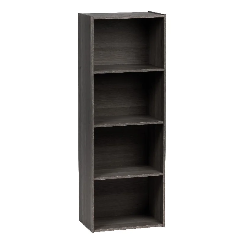 4-Tier Wood Storage Shelf, Gray