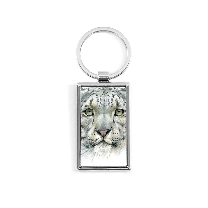 [465-KR] Snow Leopard Portrait Key Ring