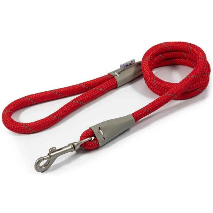 Ancol Viva Reflective Nylon Rope Lead Red