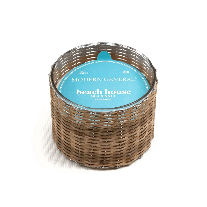 Beach House Woven 3-Wick Candle, 21oz.