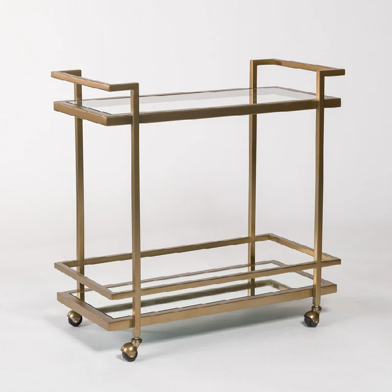 Brentwood Antique Brass Bar Cart