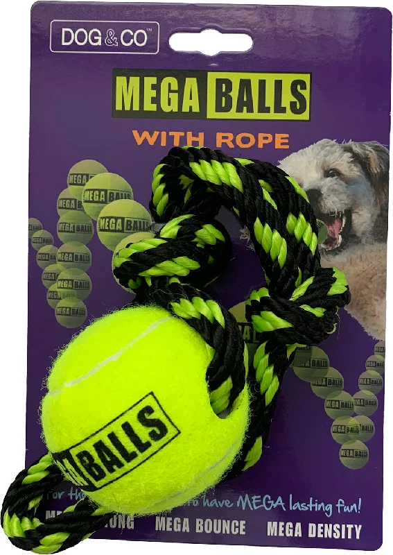 Dog & Co - Mega Ball With Rope - 2.5"