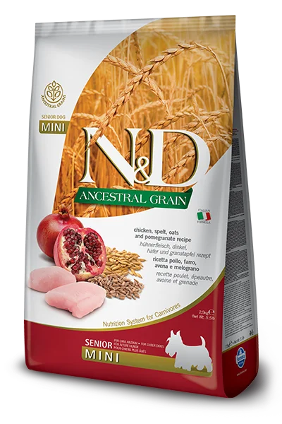 Farmina N&D Dog Ancestral Grain Chicken & Pomegranate Senior Mini *SPECIAL ORDER*