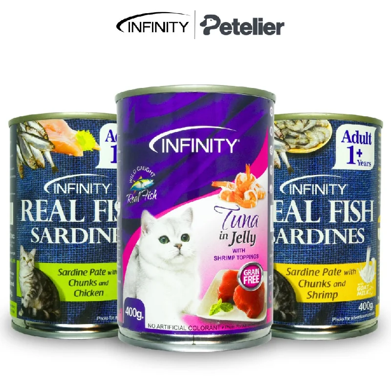 Infinity Cat Pate/Jelly Wet Food in 400g Can for Adult/Kitten