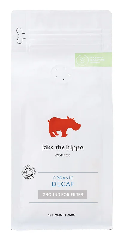 Kiss the Hippo Coffee Organic Decaf Single Origin 250g (Ground for Filter) 250g