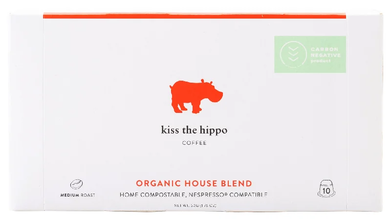 Kiss the Hippo Coffee Organic House Blend Pods 10 pods