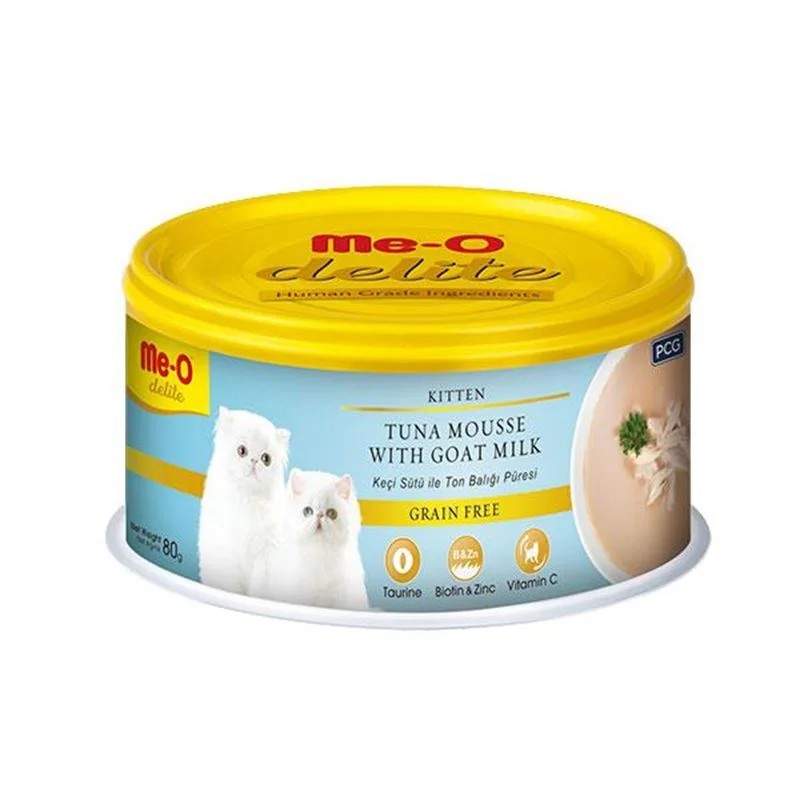 Me-O Delite  Kitten Tuna mousse With Goat Milk 80gX24pcs Ctn