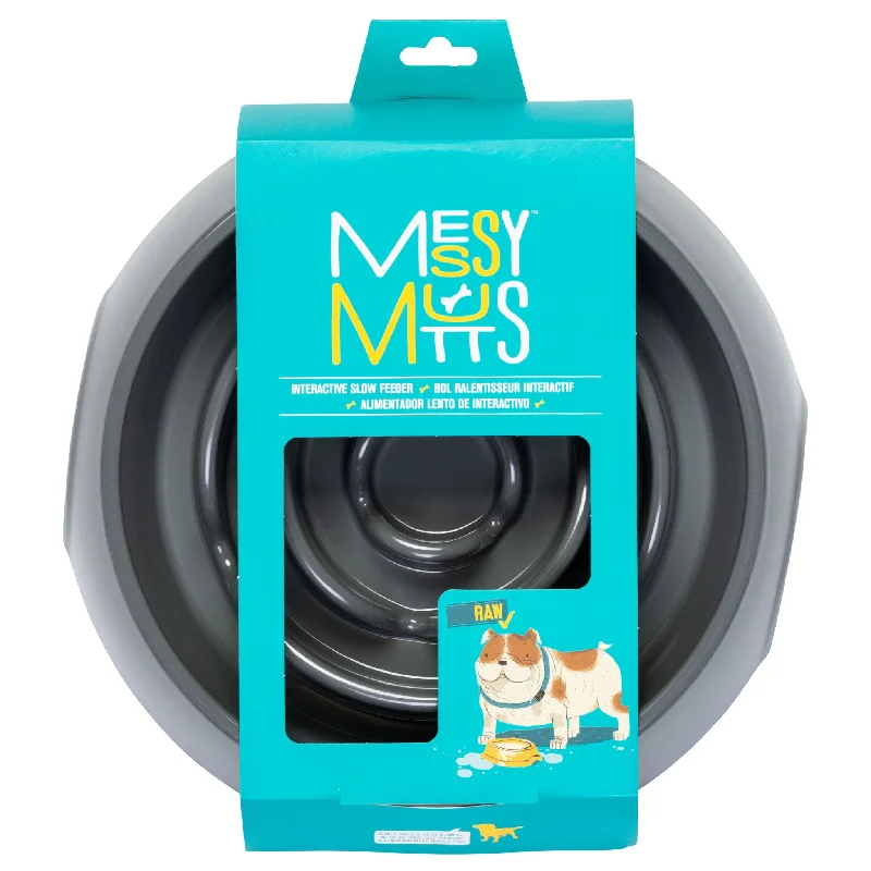 Messy Mutts Interactive Slow Feeder Grey Dog Bowl