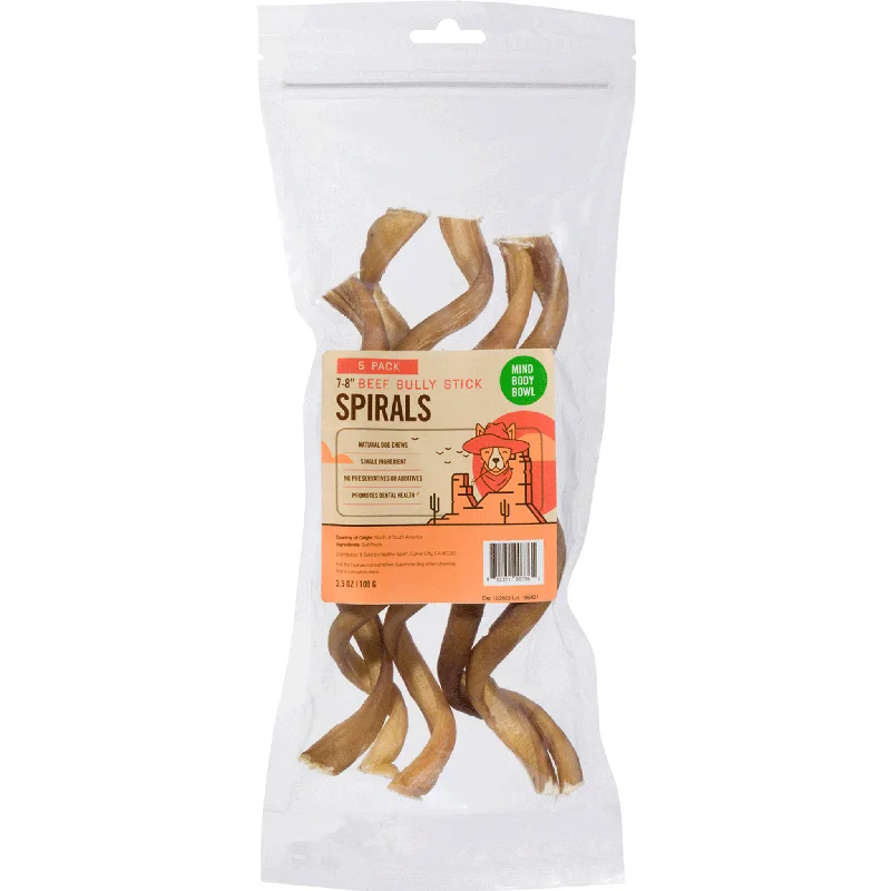 Mind Body Bowl Spiral Bully Stick 5 pack