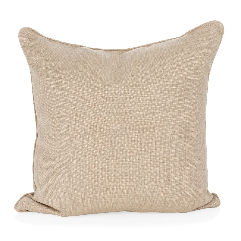 Natural Chunky Linen 22" Throw Pillow