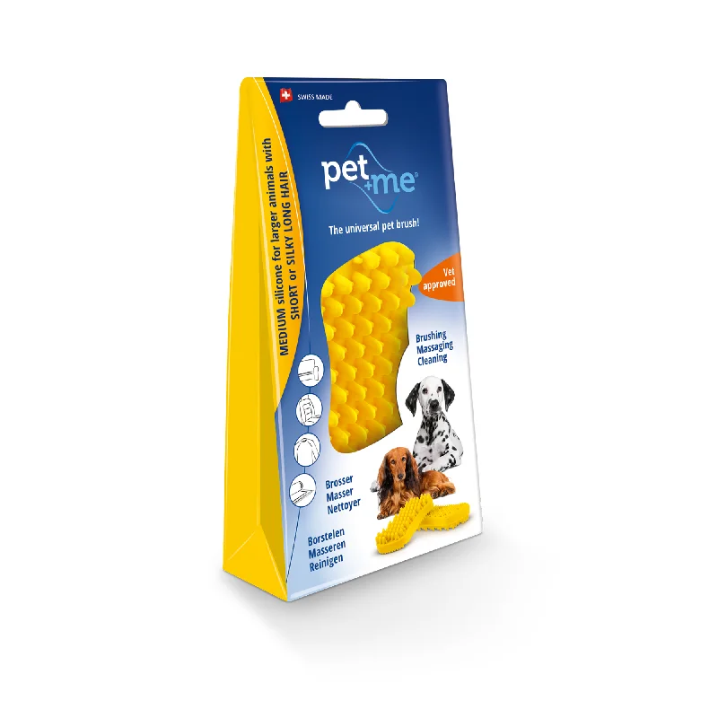 Pet + Me Medium Short and Long Hair Pet Brush Yellow