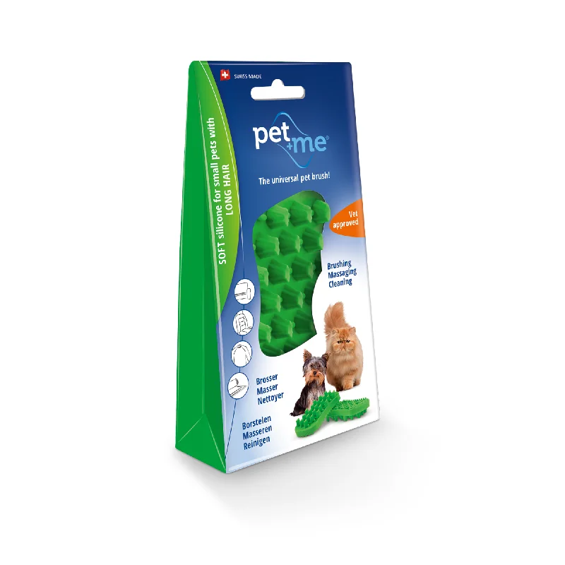 Pet + Me Soft Small Long Hair Pet Brush Green