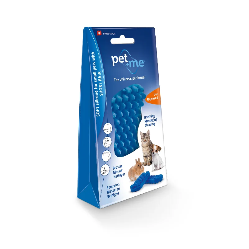 Pet + Me Soft Small Short Hair Pet Brush Blue