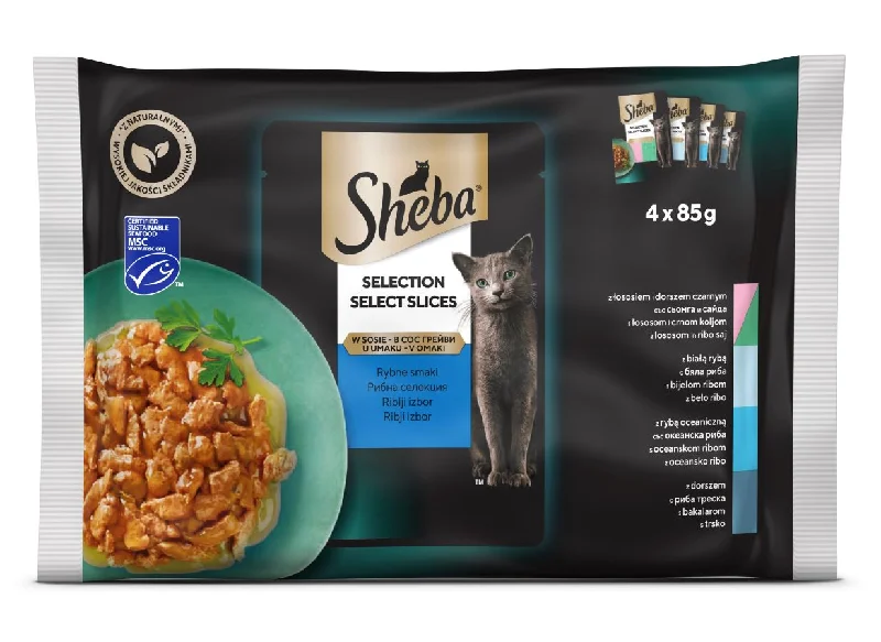 SHEBA Selection Multipack, Izbor ribe u umaku, 4x85g