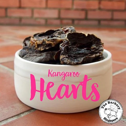 The Barkery Dehydrated Kangaroo Heart Dog Treats