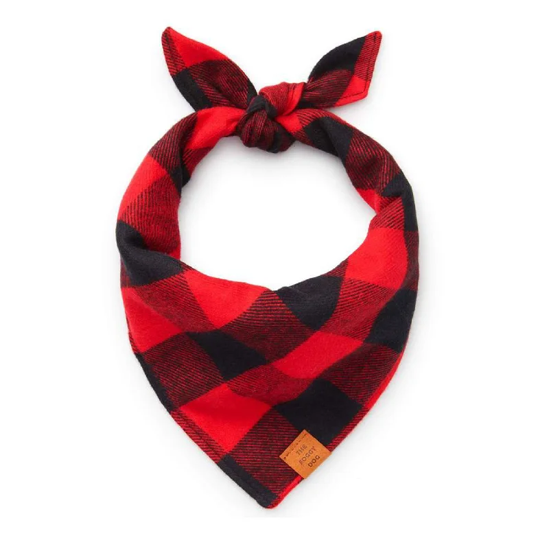 The Foggy Dog Red/Black Buffalo Check Flannel Bandana