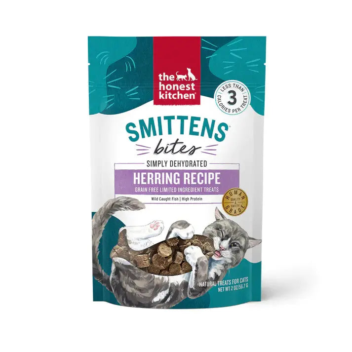 The Honest Kitchen Smittens Bites Simply Dehydrated Herring Recipe Natural Treats for Cats 2oz