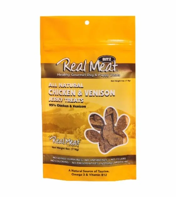 The Real Meat Company All Natural Chicken & Venison Recipe Jerky Dog Treats