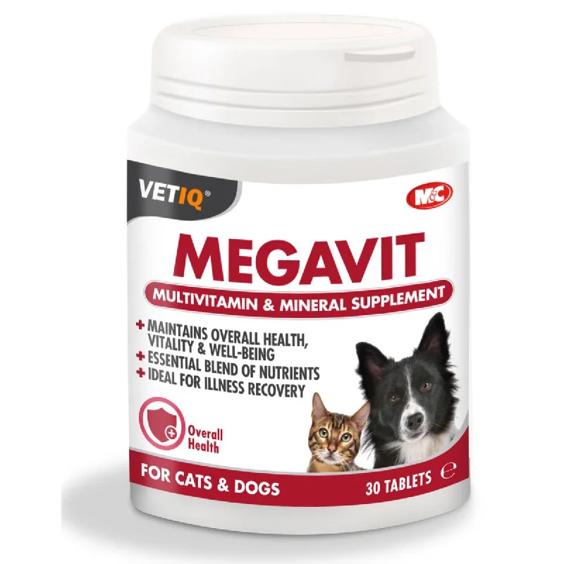 VetIQ | Cat & Dog Multivitamin & Mineral Supplement | MegaVit - 30 Tablets