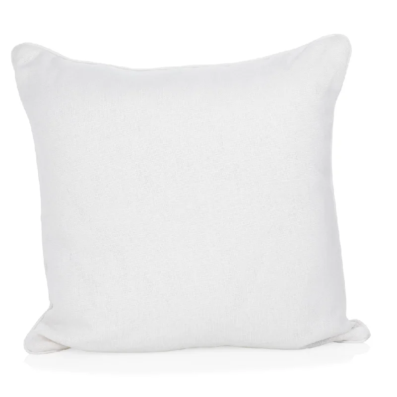 White Chunky Linen 22" Throw Pillow