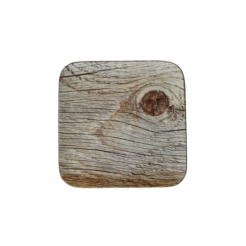 Wood Style Square Plate, Acacia