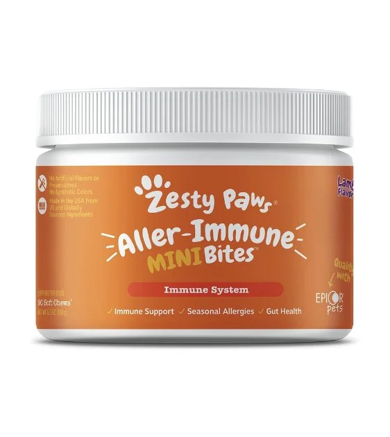 Zesty Paws Aller-Immune MINI Bites Immune System Supplements for Small Dogs (Lamb Flavour)