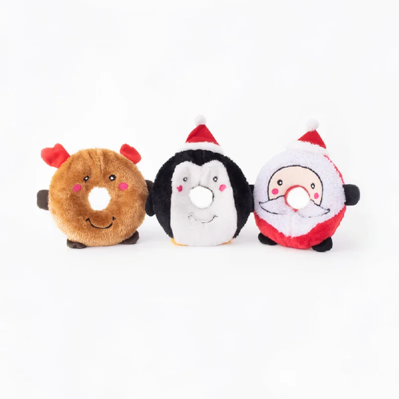 ZippyPaws Dog Toy Holiday Donutz Buddies